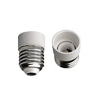 Переходник Ecola с цоколя Е27 на цоколь Е14 белый картинка 